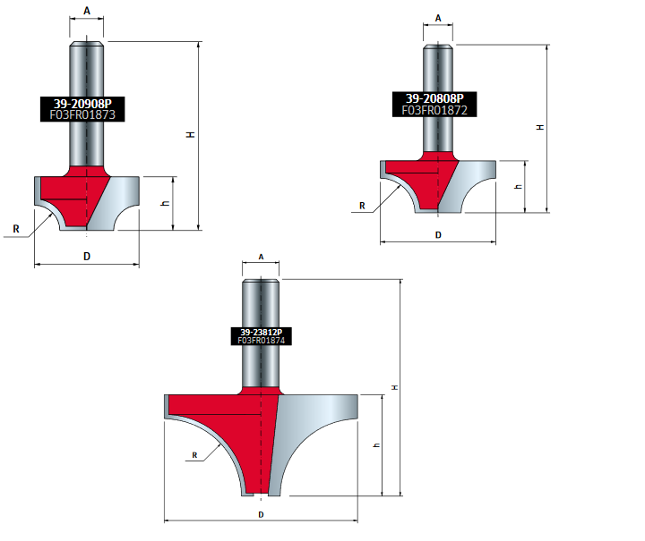 Concave radius cutters Pagin Utensili